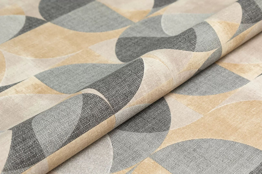 KM8510 Обои виниловые на флизелиновой основе Шафран мотив, черный круги Kerama Marazzi