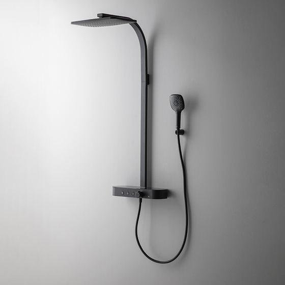 100322787 Душевая стойка с термостатом Noken Touch&Feel Square, черная