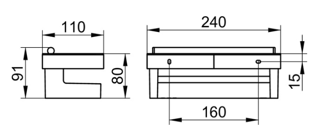 12759 010001 Keuco Collection Moll Корзинка с скребком для душа, хром/антрацит 240мм