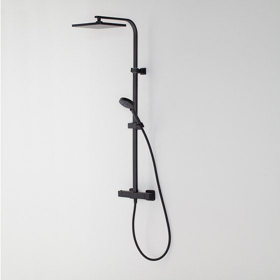 100272113 Душевая стойка с термостатом Noken Tec Square Black, черный