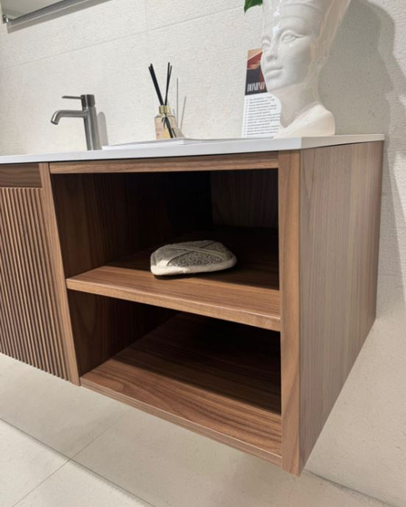 Комплект мебели Salini Domino, 120 см, шпон Орех Американский Onda Plus, подсветка, коврик