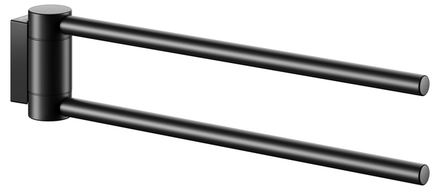 14919 370000 Keuco Plan Black Selection Полотенцедержатель, поворотный двойной, 30 см, черный матовый
