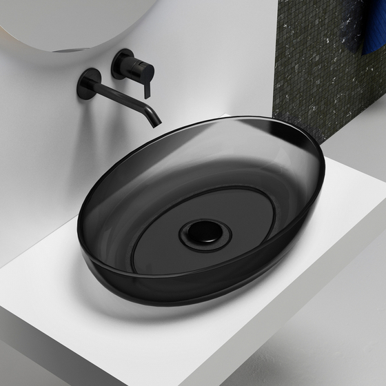 Раковина накладная прозрачная ABBER Kristall AT2801, 60х40 см, цвет Onyx