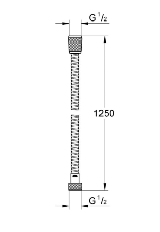 28142 Relex Душевой шланг Grohe металлическая обмотка 1250 мм хром