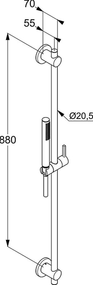 Душевой гарнитур Kludi Nova Fonte Puristic, черный матовый, 88 см, 2084039-15