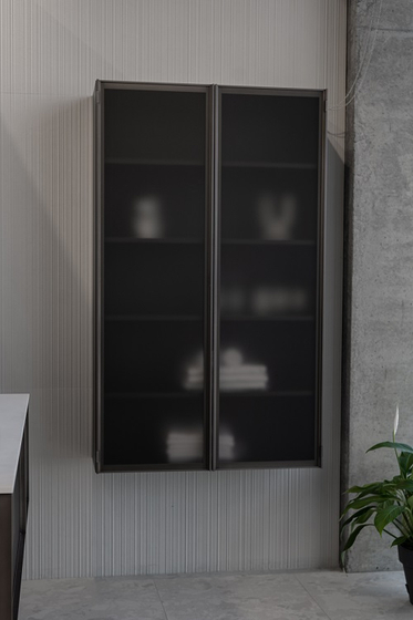 Пенал AL Bespoke 900x336x1500мм, 2дверцы, 4 полки Skin cenere/acid etched/bonzer (KC3590 R2)