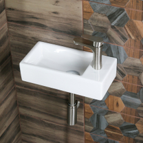 Раковина подвесная/накладная MELANA MLN-9048DL, 410х210х105 мм, белая,отверстие для смесителя справа, крепеж 9048 DL