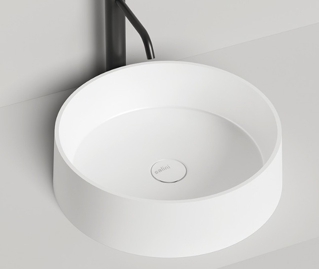 Раковина Gloria 01  440х440х125  Solix - белый-матовый 1102201M, донный клапан белый 16131 WM