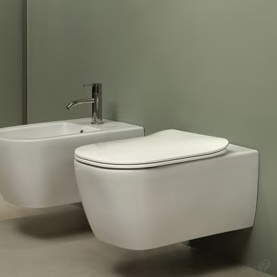 Унитаз Antonio Lupi Komodo подвесной, безободковый,Satin White Ceramic, сиденье микролифт (KOMODO3)