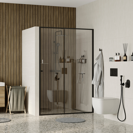 Душевая дверь Wasserkraft Dill 61S13, 1100x2000 мм, 6мм, черный профиль