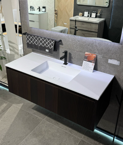 Комплект мебели Salini Domino, 120 см, шпон Дуб мореный Onda Plus, внутренний разделитель + подсветка