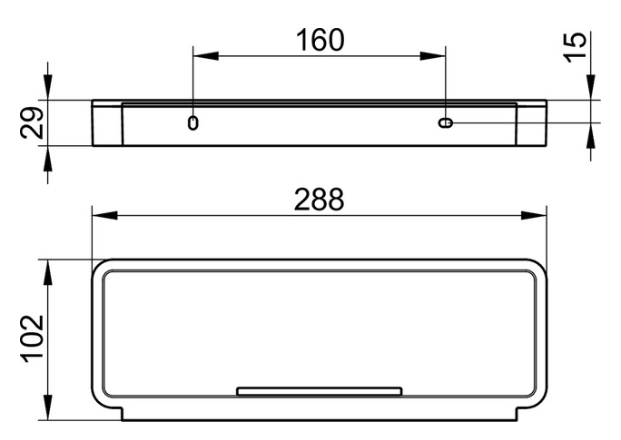 14958 010037 Keuco Plan Корзинка для душа из 2-х частей, хром/темно-серый (RAL 7021) 288мм