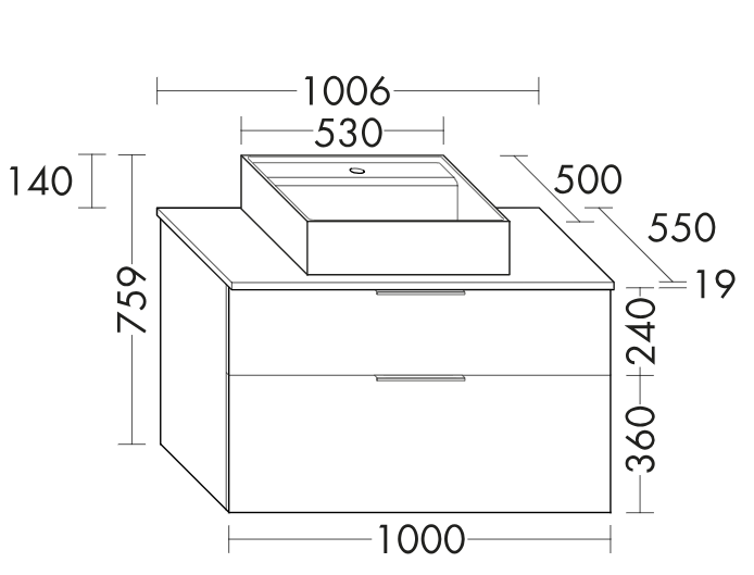Тумба с накладной раковиной Burgbad Eqio, 100 см, Caramel oak decor F6423, (SGUP100), Ручки хром