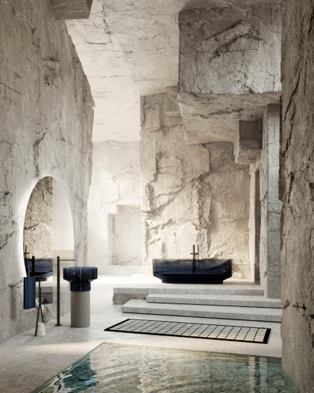 Ванна AntonioLupi Borghi 1800x750x530 мм, Cristalmood, Ceruleo