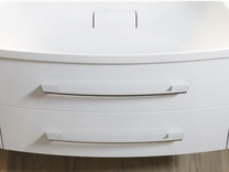 Тумба Neringa 80 см, с раковиной, подвесная, цвет белый глянец, 2 ящика, NER0108 + Ner.08.04.D