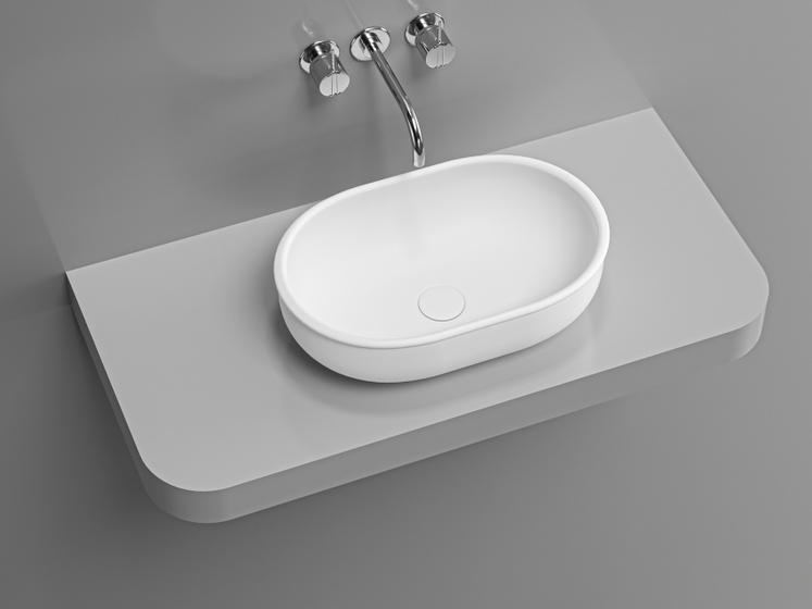 Раковина DA-2111 на столешницу (500х320х150) Solid Surface, белая