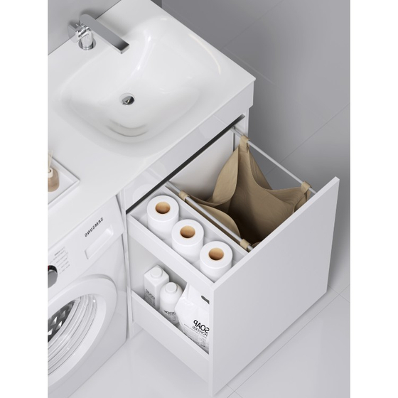 Напольная тумба Forma c умывальником 115см, бельевая корзина, права FOR0105KR