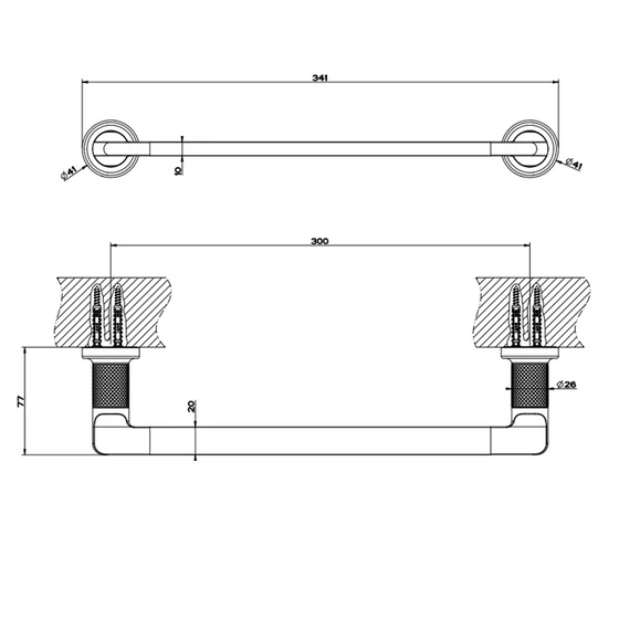 58497  полотенцедержатель 30 см Gessi Inciso цвет 187 Aged Bronze
