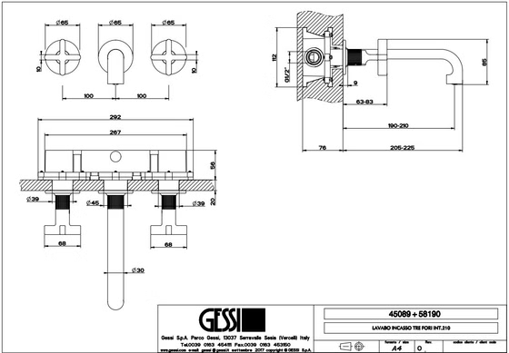 58190 187 Смеситель Inciso д/раковины,наружная часть, Aged Bronze