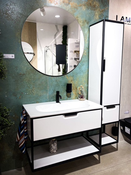 Тумба с керамической раковиной Burgbad Vry, 93 см, Белый матовый F6019, (SGUJ093)