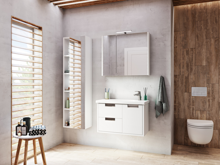 Зеркальный шкаф Roca Etna 80 см, белый глянец 7857304806