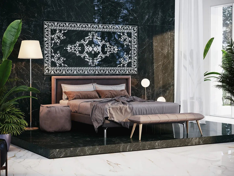 SG592702R Риальто серый темный  декорированный лаппатированный обрезной Kerama Marazzi 119.5x238.5