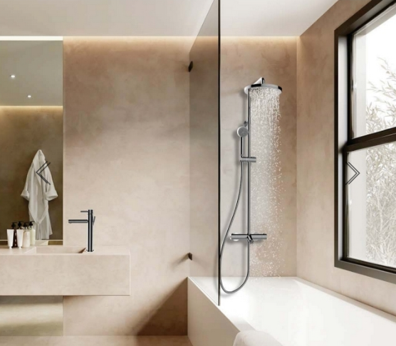 Душевая стойка BOSSINI ELIOS L10402.1.030 термостат, излив, хром