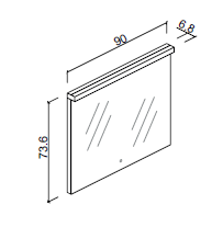 Зеркало Shape 90х74 см, алюминиевый анодированный каркас, LED-светильник, ИК-выключатель (SH 705)
