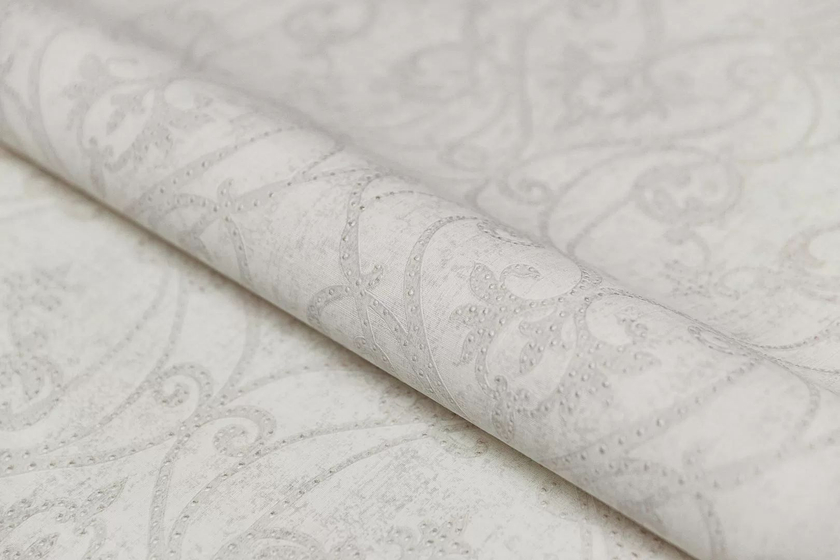 KM8102 Обои виниловые на флизелиновой основе Дамаск мотив, бежево-серый Kerama Marazzi
