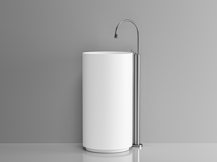 Раковина DA-1598 напольная (850х450х450) Solid Surface, белая