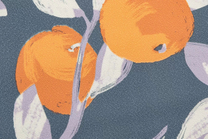 KM8503 Обои виниловые на флизелиновой основе Шафран мотив, синий, апельсины Kerama Marazzi