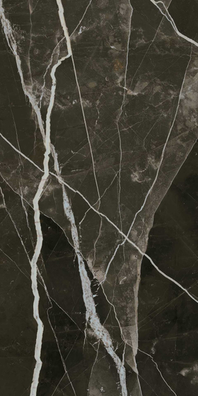 Calacatta Black Luc. 6 mm керамогранит Maxfine 150х300