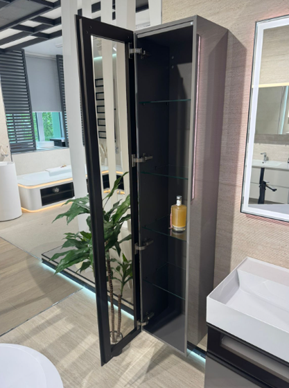 Пенал Burgbad Yumo 1760*350*320 левый HSKC 035 L, антрацит