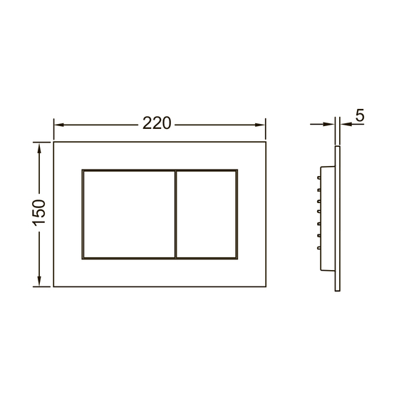 9240422 TECE Now Пластиковая панель для системы двойного смыва, красная бронза/металлик