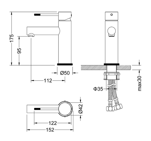 Смеситель Timo Saona для раковины 2361/17F золото матовое без донного клапана