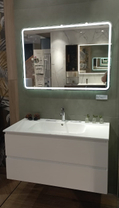 Тумба с раковиной Novello Monoblocks 100 см, белый матовый, керамическая раковина, A1B5