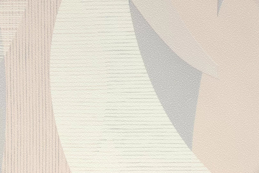 KM8505 Обои виниловые на флизелиновой основе Шафран мотив, бежевый серый, листья Kerama Marazzi