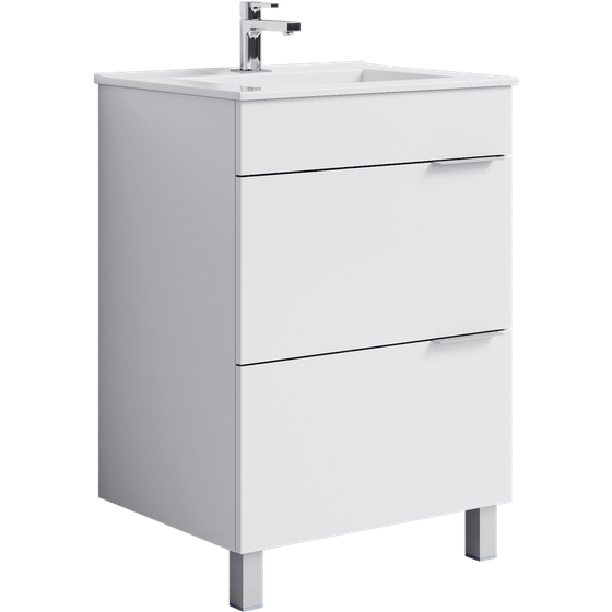 Тумба Бриг напольная 60 см, с раковиной, белая Br.01.06/2/W