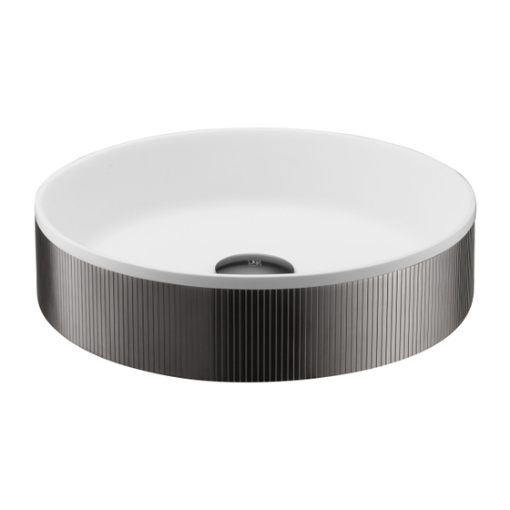 Раковина накладная JTP, 360 мм, White/Brushed Black, WJ 6183600 BBL