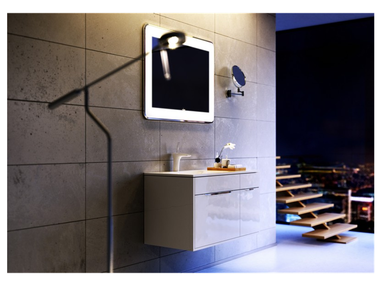 Тумба с раковиной Roca The Gap 80 см, городской дуб 2 ящика (A857399402+732799C000)