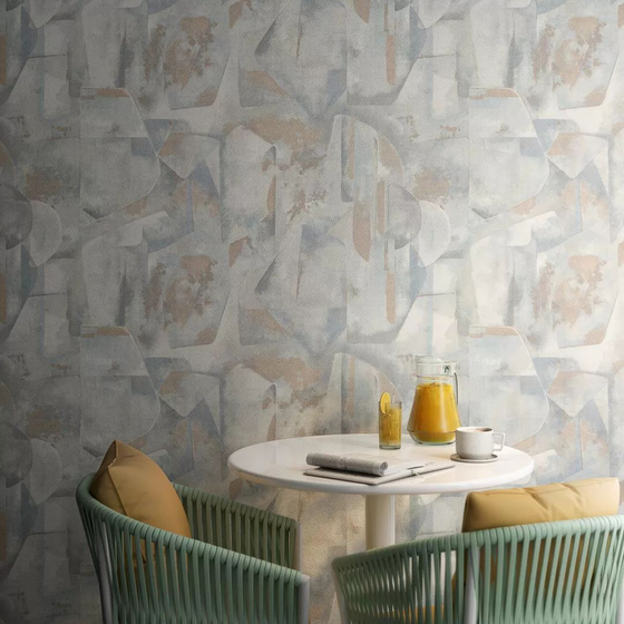 KM8319 Обои виниловые на флизел.  основе Фреш мотив, синий абстракция Kerama Marazzi