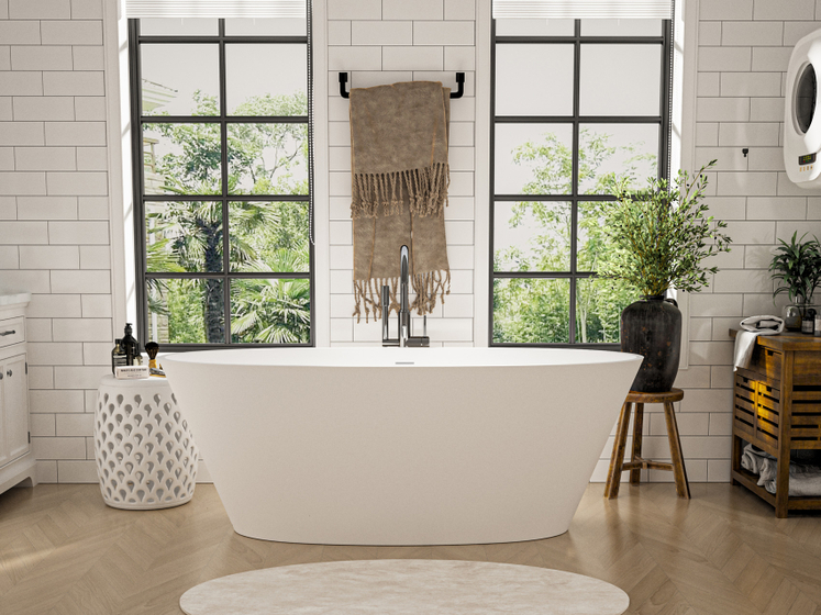 Ванна DA-B050 отдельностоящая (1710х700х610), Solid Surface,белая