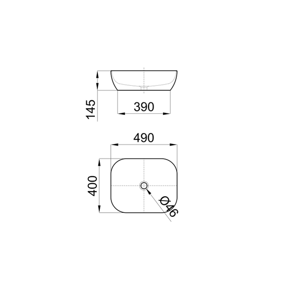 Раковина Noken Slender 100255360 49x40 на столешницу белая, тонкая керамика