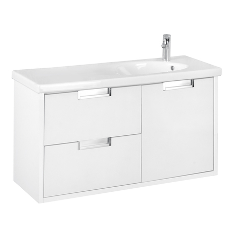 Тумба с раковиной Roca Etna 100 см, белый глянец, полка слева (7857302806 + 7327009000)