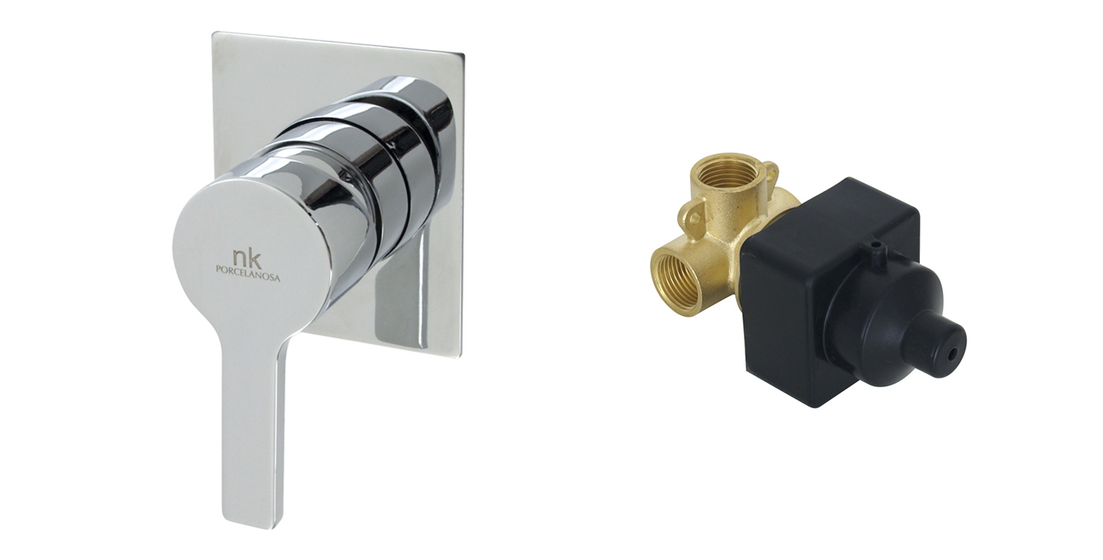 100123929 Noken Urban Наружная часть встроенного смесителя для душа, белый + Project Line 100107937