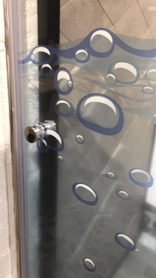 Душевая дверь CH - 210 900мм, стекло 8мм, лазерная печать "Вода"