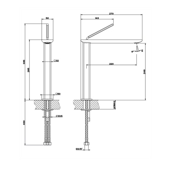 41003 031 Смеситель iSpa д/раковины,высокий,  хром