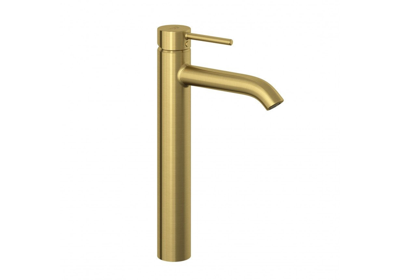 Смеситель для раковины Kludi Bozz, брашированное золото, высокий, 38286N076