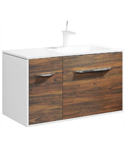 Тумба Малага Т9 подвесная с раковиной Malaga 90, чаша справа, темный крафт Mal.01.09/R/CD