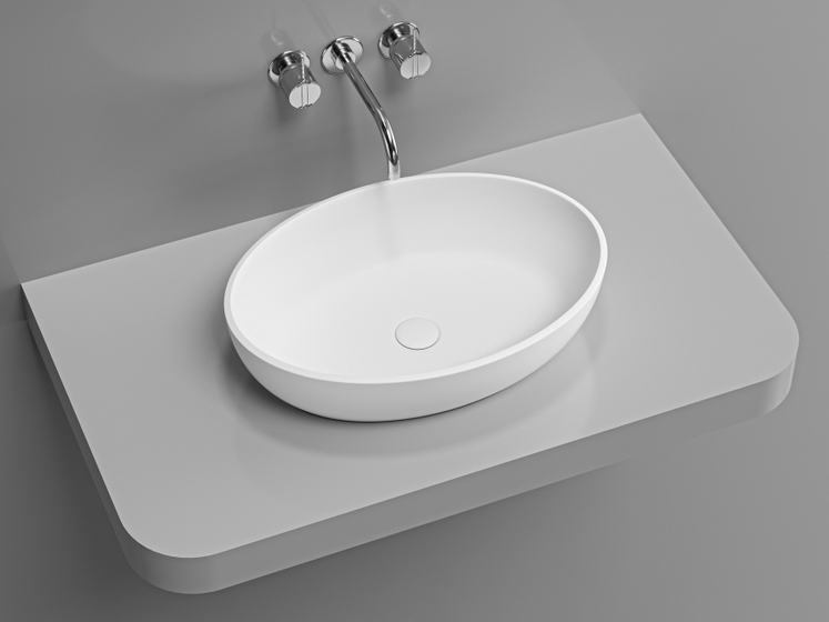 Раковина DA-1131 на столешницу (540х380х140) Solid Surface, белая